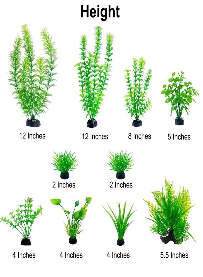 TANOMA Artificial Aquarium Plants Plastic, Fake Plants for Aquarium Fish Tank, Realistic Plant 10PCS - Image 2