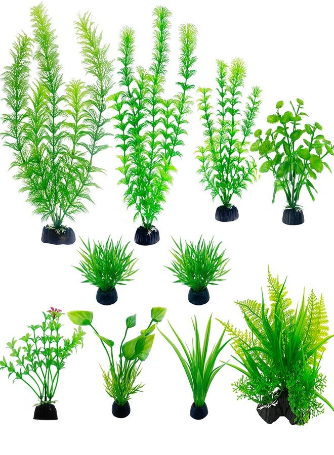 TANOMA Artificial Aquarium Plants Plastic, Fake Plants for Aquarium Fish Tank, Realistic Plant 10PCS - Image 1
