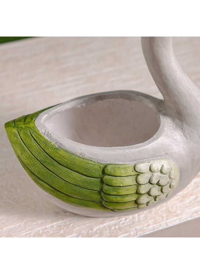 DANUBE HOME مخطط زهور بجعة MGO - وعاء زهور أنيق على شكل بجعة، حاوية زهور مقاومة للعوامل الجوية للبالكونات، الفناء والتصميم الخارجي 34.5×21×37.5 سم - Image 4