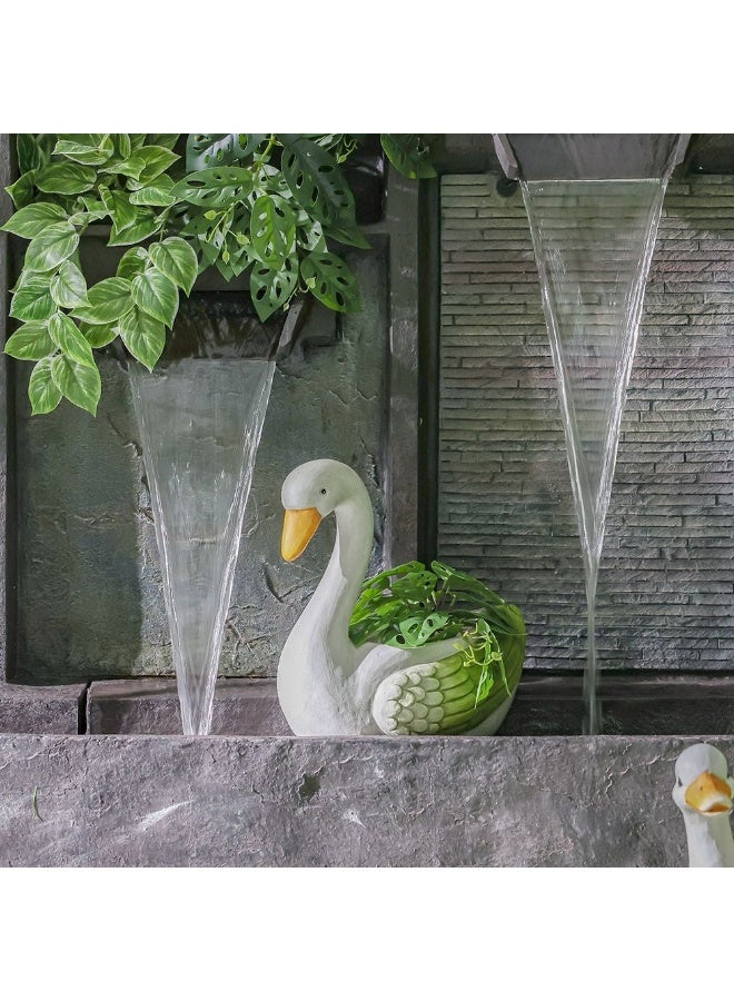 DANUBE HOME مخطط زهور بجعة MGO - وعاء زهور أنيق على شكل بجعة، حاوية زهور مقاومة للعوامل الجوية للبالكونات، الفناء والتصميم الخارجي 34.5×21×37.5 سم - Image 2