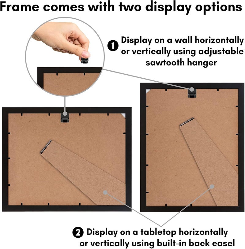 Americanflat 9x12 Picture Frame in Black - Composite Wood with Shatter Resistant Glass - Horizontal and Vertical Formats for Wall - Image 4