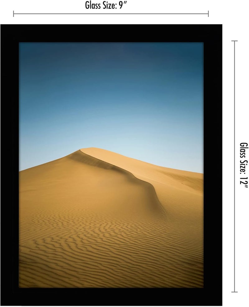 Americanflat 9x12 Picture Frame in Black - Composite Wood with Shatter Resistant Glass - Horizontal and Vertical Formats for Wall - Image 2