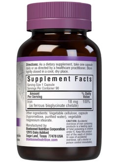 Bluebonnet Nutrition Bluebonnet Nutrition, Albion Chelated Iron 18Mg, 90  - Image 2