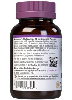 Bluebonnet Nutrition Bluebonnet Nutrition, Albion Chelated Iron 18Mg, 90  - Image 3