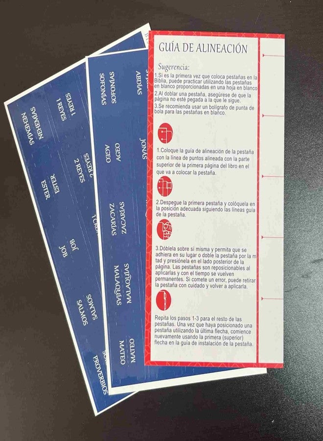 thinkor Spanish Laminated Bible Tabs, pestañas para biblia en español, Reposition Large Print Stickers, Easy to Read and Apply Bible Tabs for Women and Man (Spanish Blue) - Image 2