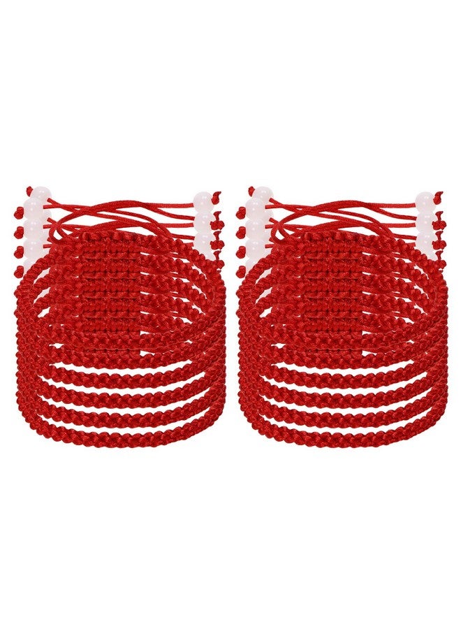 PENTA ANGEL Red Hand String Bracelet 12Pcs Adjustable Braided Lucky Cord Bracelet Strap For Protection Success Friendship Graduation Birthday Lovers Gift For Men Women Adults - Image 1