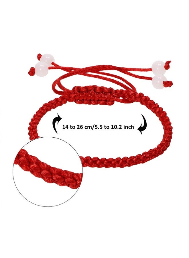 PENTA ANGEL Red Hand String Bracelet 12Pcs Adjustable Braided Lucky Cord Bracelet Strap For Protection Success Friendship Graduation Birthday Lovers Gift For Men Women Adults - Image 2