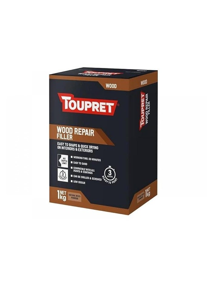 TOUPRET Natural WOOD REPAIR FILLER Quick Drying, Interior and Exterior 1 kg - Image 2