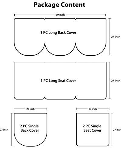Zesture Bring Home Zesture Luxurious Velvet Touch Checkered 5 Seater Sofa slipcover and Chair Set 311 SilverMouse - Image 4