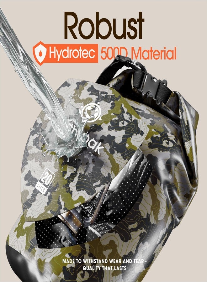 Earth Pak حقيبة ظهر مقاومة للماء من إيرث باك - حقيبة ظهر قابلة للطي مقاومة للماء تحافظ على جفاف معدات الكاياك مع حافظة هاتف مقاومة للماء - Image 4