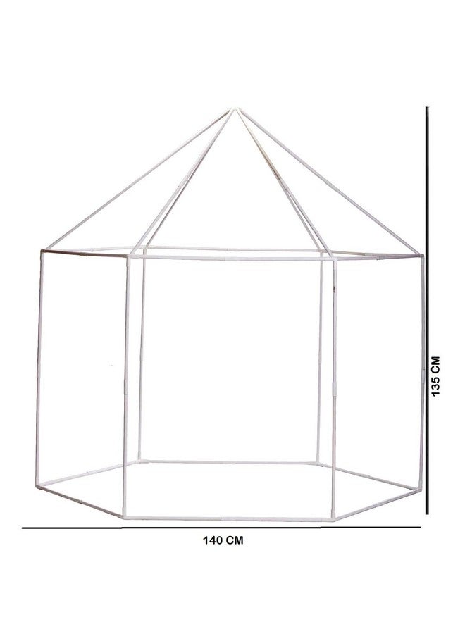 فنبلاست خيمة منزلية سداسية الشكل محمولة وقابلة للطي من فن بلاست مصنوعة من البوليستر للأطفال - خيمة متينة على شكل قلعة للأطفال للاستخدام الداخلي والخارجي للأطفال من سن 3 سنوات فما فوق (وردي)، بتصميم بيت الخيمة - Image 5