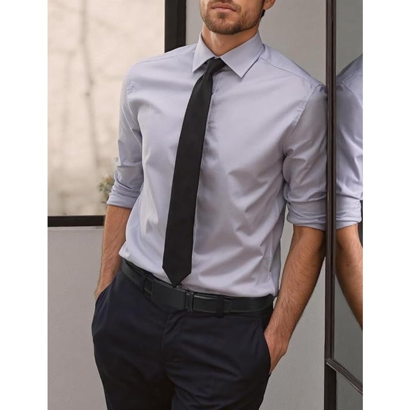 Mens Belt Leather Slide Ratchet Belt for Gift Dress and Casual, 1 3/8" with Adjustable Automatic Buckle - Fit for Jeans, Suits and Every Occasion - Image 4