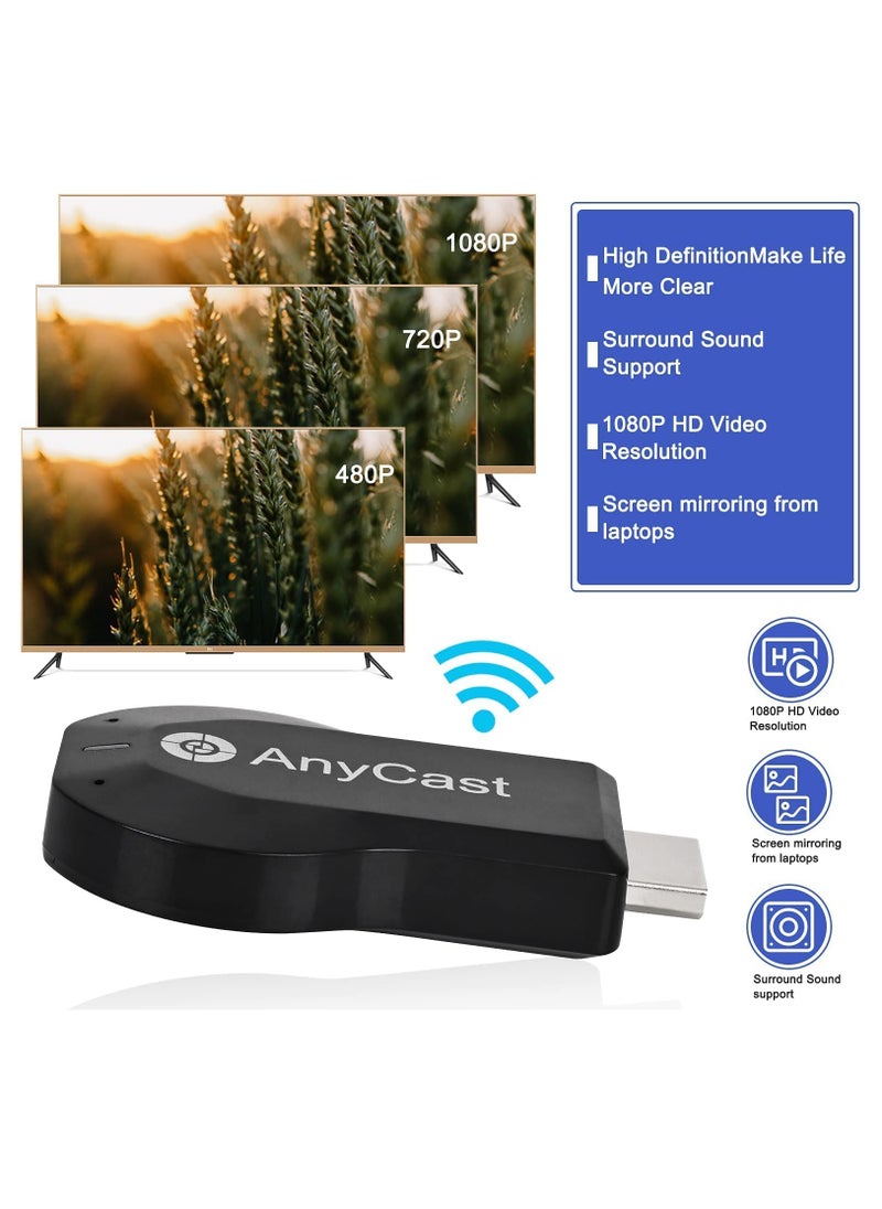 KASTWAVE - Anycast HDMI Wireless Display Adapter - WiFi 1080P Mobile Screen Mirroring Receiver Dongle to TV/Projector Receiver Support Windows Android Mac iOS - Image 1