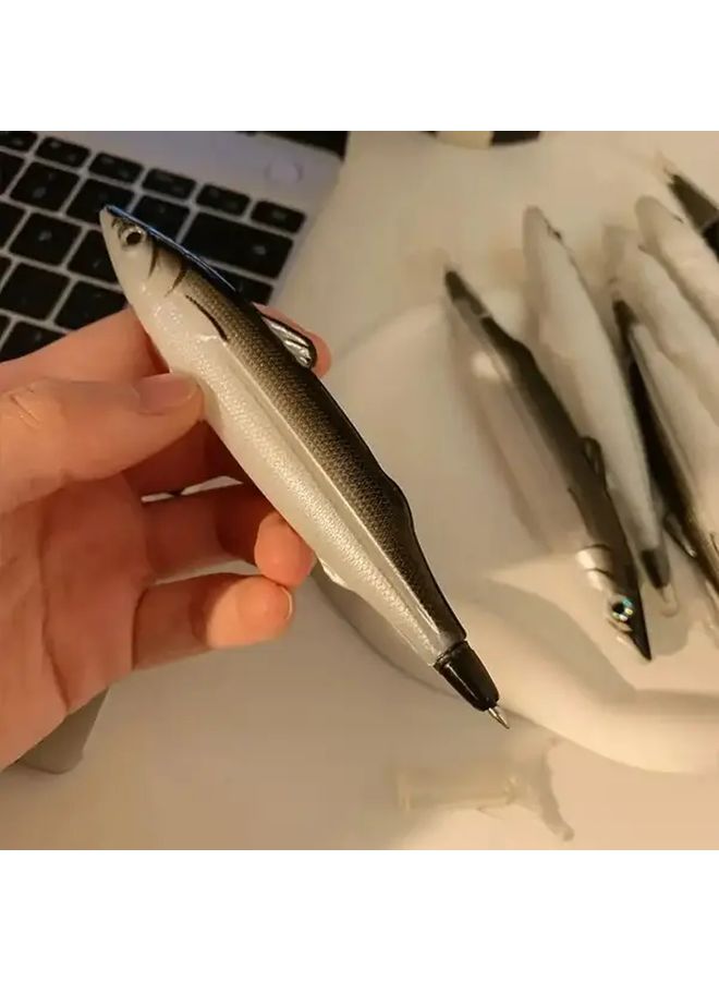 2 قلم جل أسود على شكل سمكة بمقبض مريح للمدرسة والمكتب والملاحظات والهدايا - Image 5