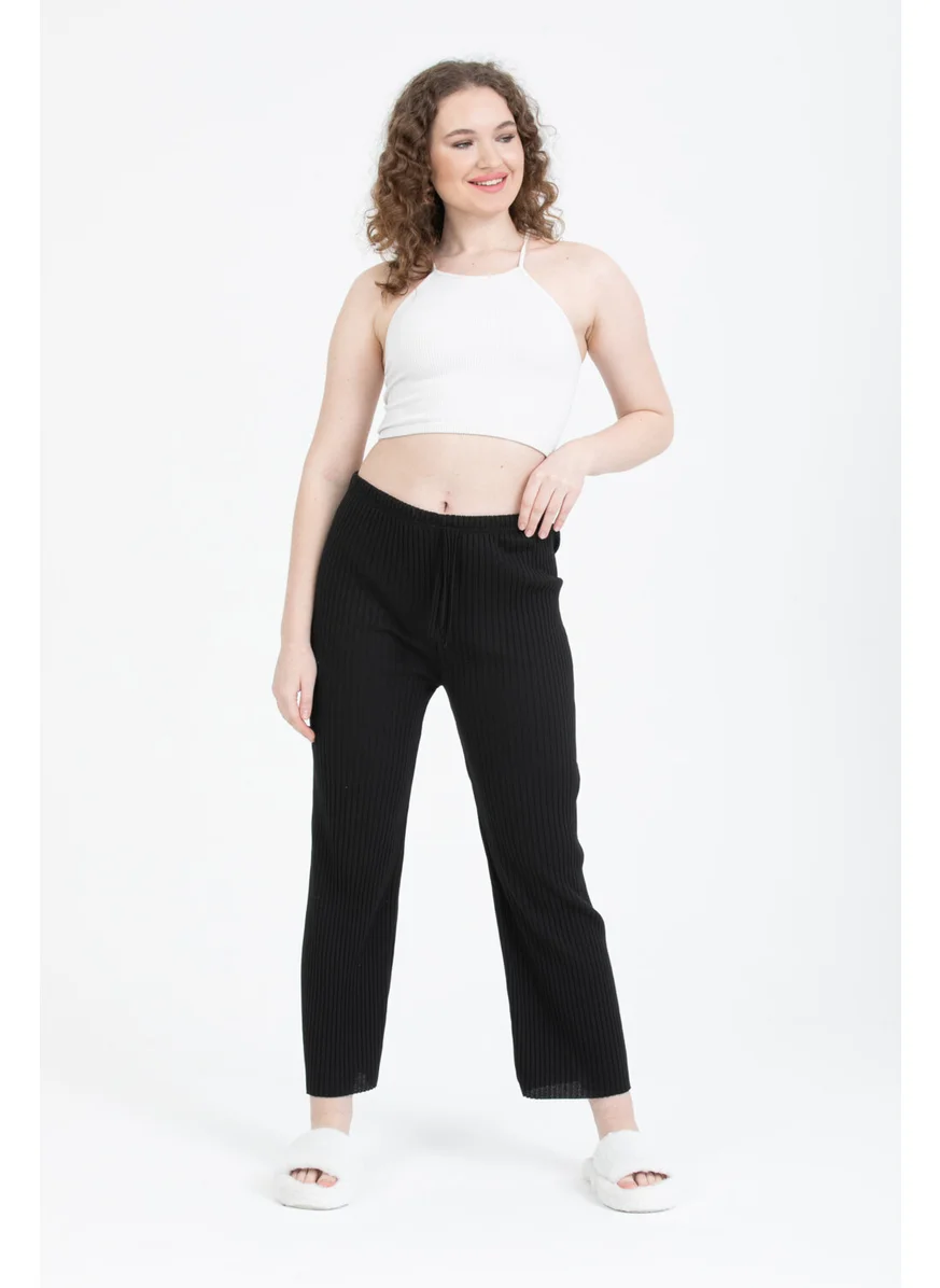 بلونس Ribbed Women's Sports Trousers with Elastic Waist