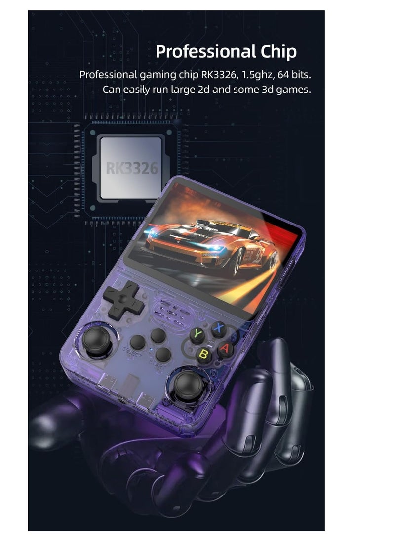بلو فاير جهاز ألعاب محمول R36S سعة 64 جيجابايت – شاشة IPS بحجم 3.5 إنش، عصا تحكم مزدوجة ثلاثية الأبعاد، معالج RK3326 بسرعة 1.5GHz، بطارية 3000 مللي أمبير، نظام لينكس، يدعم التوصيل بالشاشة عبر OTG – جهاز ألعاب كلاسيكية محمول للبالغين - Image 4