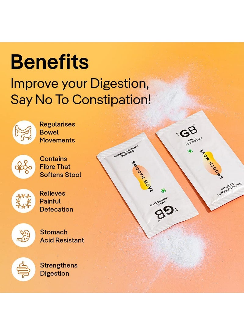 The Good Bug - Smooth Move SuperGut Powder 1 Billion CFU of Clinically Proven Strains Pre With Probiotic, Nutrients Eases Constipation - 30 Days Pack - Image 1