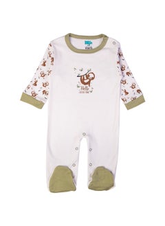 Babies Basic 5 Piece Unisex 100% Cotton Gift Set Include Bib, Romper, Mittens, Cap And Sleepsuit/Jumpsuit- Hello Little One  - Image 3