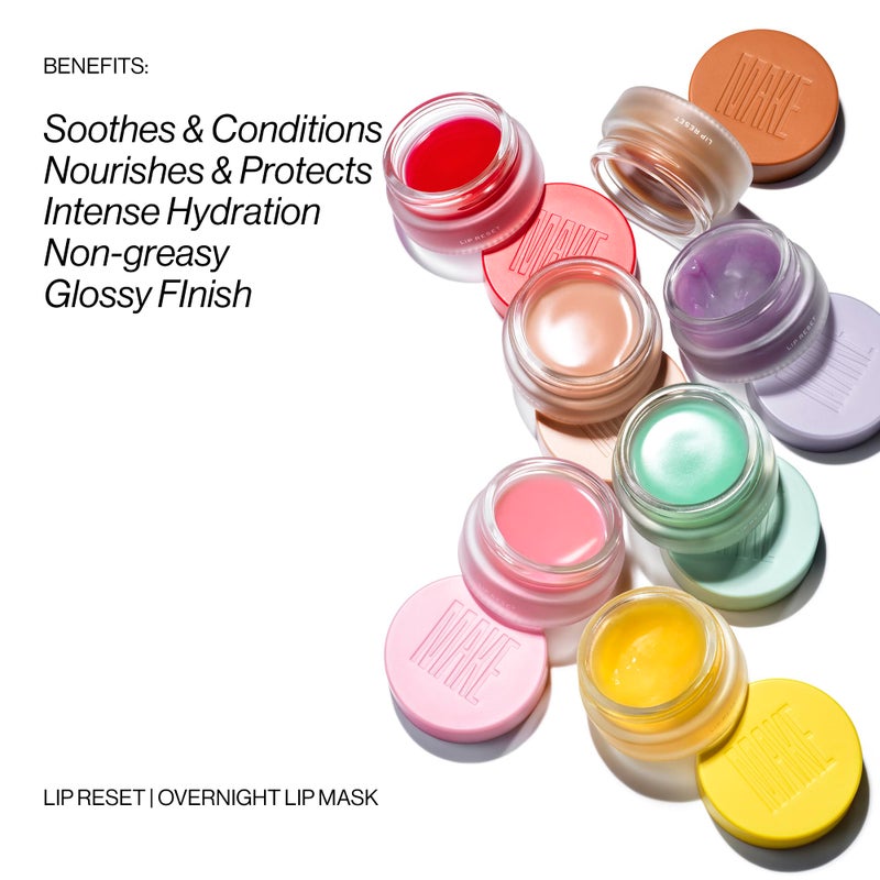 MAKE Beauty Lip Reset Overnight Lip Mask. Nourishing, Hydrating Lip Treatment for Dry, Flaky Lips. Plumps, Softens, and Smooths. Solar Citron Flavor - Image 3