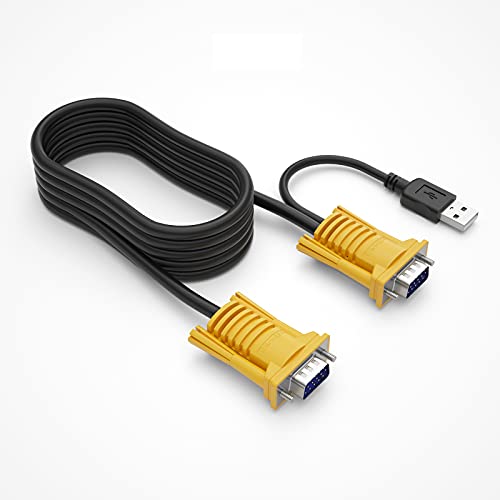 MT-VIKI 2-in-1 USB VGA KVM Cable 5m (16ft) for USB KVM Switch VGA - Image 1