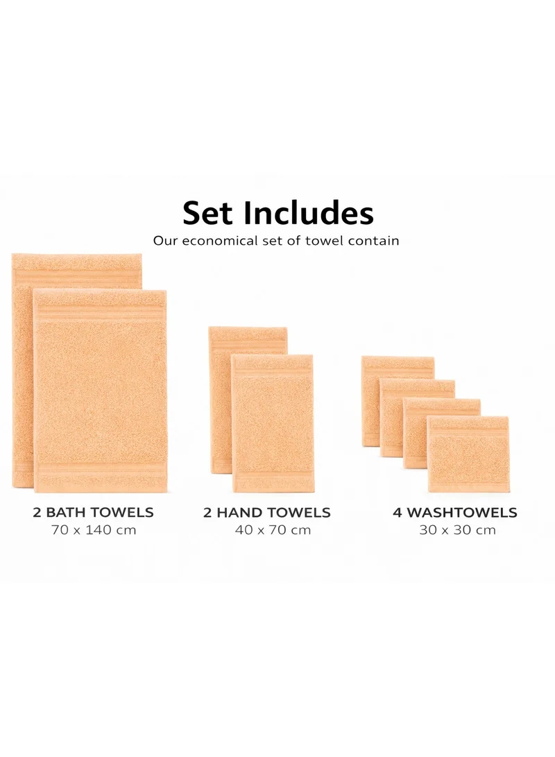 بليس كاسا Bliss Casa - 8 Pieces Towel Set - 2 Bath Towels, 2 Hand Towels, and 4 Washcloths, 600 GSM Ring Spun Cotton Highly Absorbent Towels for Bathroom, Shower Towel