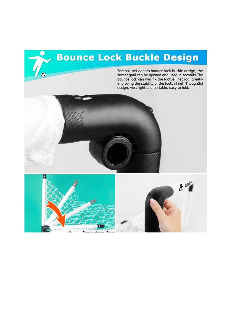 DMG TECH DMG Pop Up Soccer Goal, Portable Football Net for Backyard Training, Includes Pump, Carry Bag & Ball, Kids & Youth Practice Equipment, Outdoor Games & Family Sports Gift - Image 3