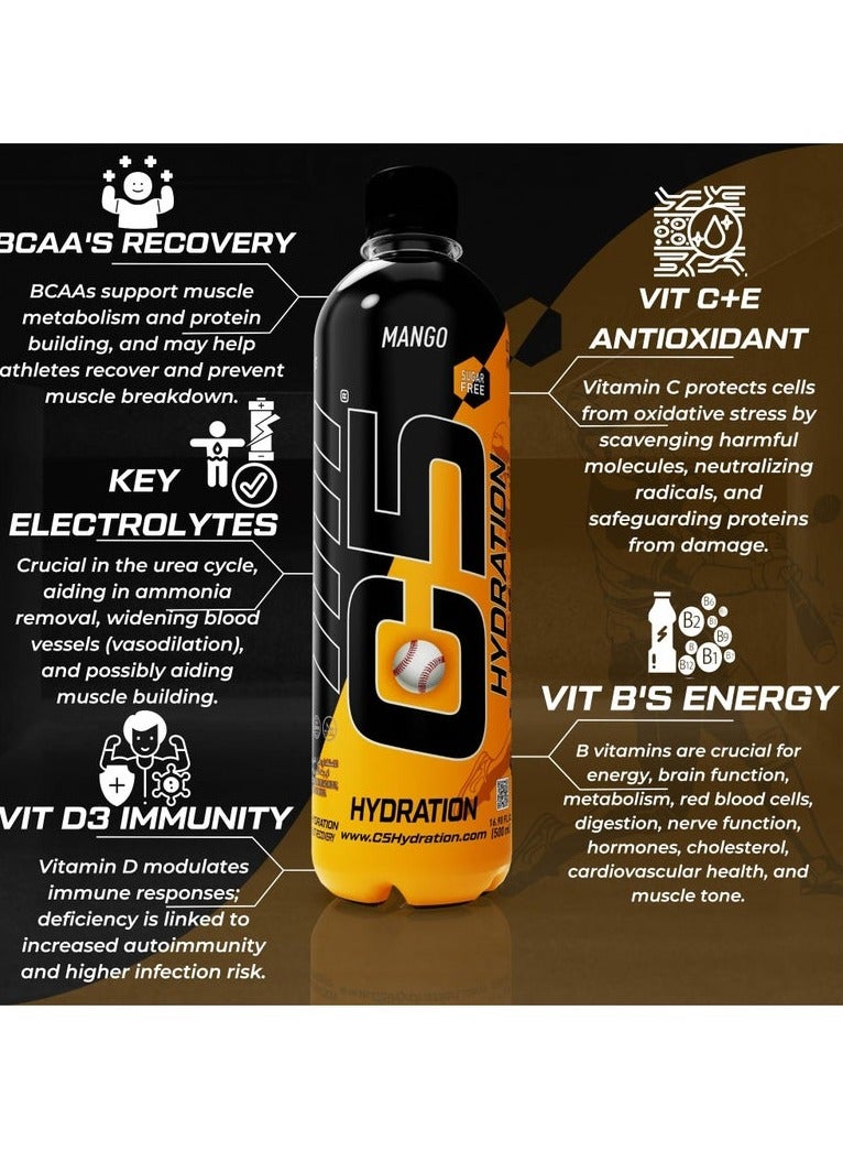 C5 Hydration Drink 500ML Mango Pack of 12 - Image 3