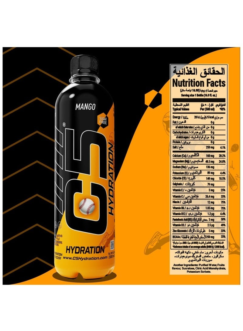 C5 Hydration Drink 500ML Mango Pack of 12 - Image 4