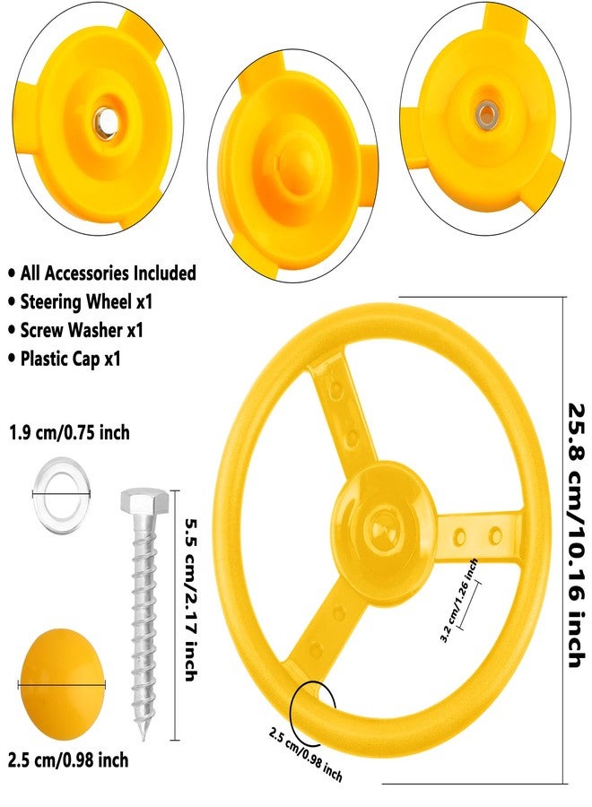 Haconba 2 Pack Steering Wheel Playset Plastic Pirate Ships Wheel with Mounting Tools for Kids Playground Outdoor Gym (Purple, Yellow) - Image 2