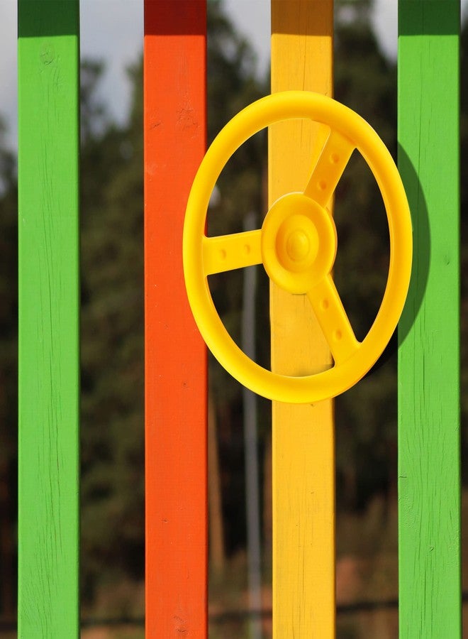 Haconba 2 Pack Steering Wheel Playset Plastic Pirate Ships Wheel with Mounting Tools for Kids Playground Outdoor Gym (Purple, Yellow) - Image 4