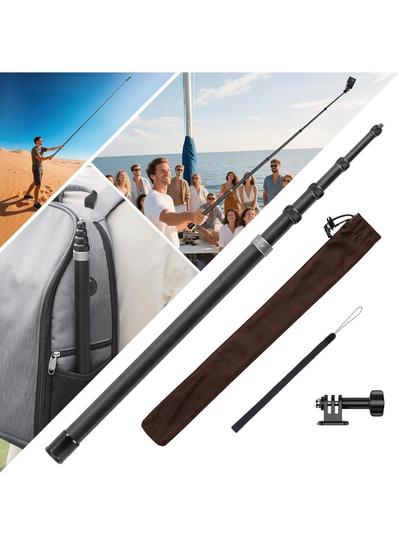3m Selfie Stick for Insta360 X5 X4, 118 Inch Carbon Fiber Invisible Ultra Long Extension Pole for Insta 360 ONE X5 X4 X3 X2 RS, for DJI OSMO 360 Accessories (with Go Pro Adapter, Storage Bag) - Image 1