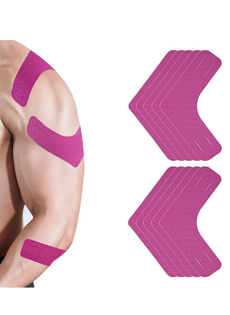 Generic 10 PCS Kinesiology Tape, Muscle Support Adhesive Elastic Athletic Sports Tape Therapy Recovery V Type for Knees, Shoulder, Joint Pain Relief  - Image 1