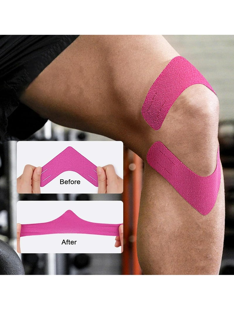 Generic 10 PCS Kinesiology Tape, Muscle Support Adhesive Elastic Athletic Sports Tape Therapy Recovery V Type for Knees, Shoulder, Joint Pain Relief  - Image 4