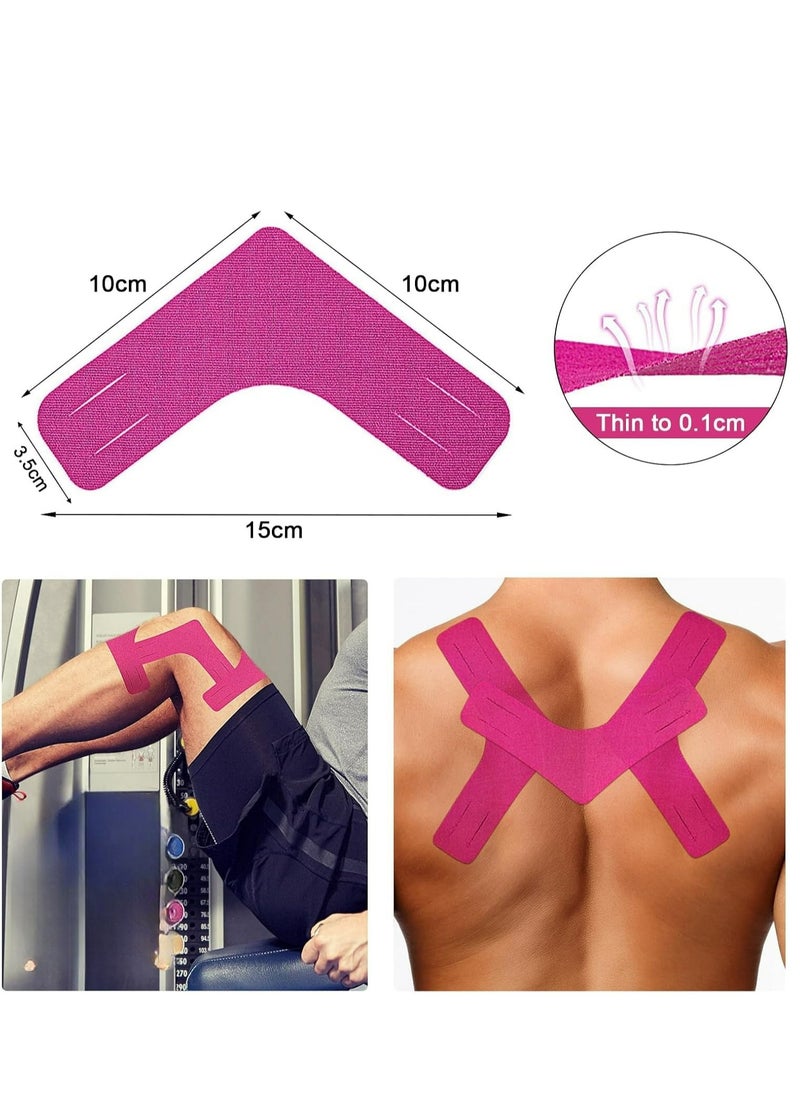 Generic 10 PCS Kinesiology Tape, Muscle Support Adhesive Elastic Athletic Sports Tape Therapy Recovery V Type for Knees, Shoulder, Joint Pain Relief  - Image 3