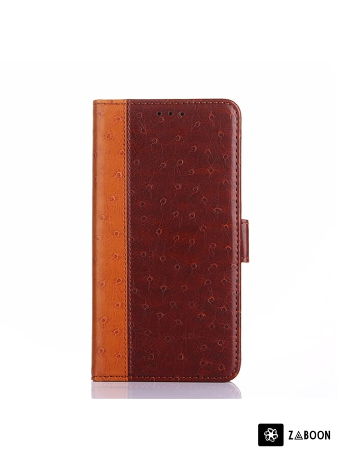 Zaboon Protective Case For Honor X7A Ostrich Texture Horizontal Flip Leather - Image 1