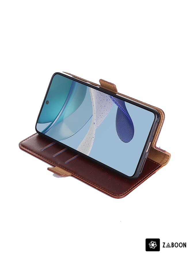 Zaboon Protective Case For Honor X7A Ostrich Texture Horizontal Flip Leather - Image 3