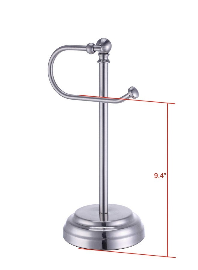 SunnyPoint Heavy Weight Classic Decorative Metal Fingertip Towel Holder Stand for Bathroom, Kitchen, Vanity and Countertops. (Brush Chrome, 13.5" x 5.5" x 5.5" INCH) - Image 4