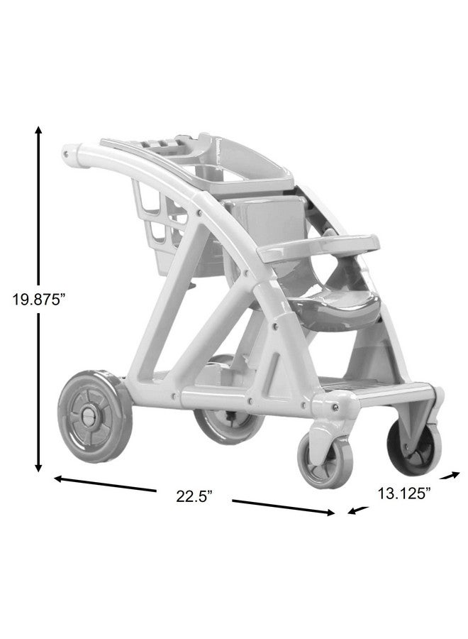American Plastic Toys Shop With Me Stroller For Baby Doll, 2 In 1 Stroller And Shopping Cart, Encourages Role Play, Builds Motor Skills For Toddlers Learning To Walk, Pink And Purple, For Ages 2+ - Image 3