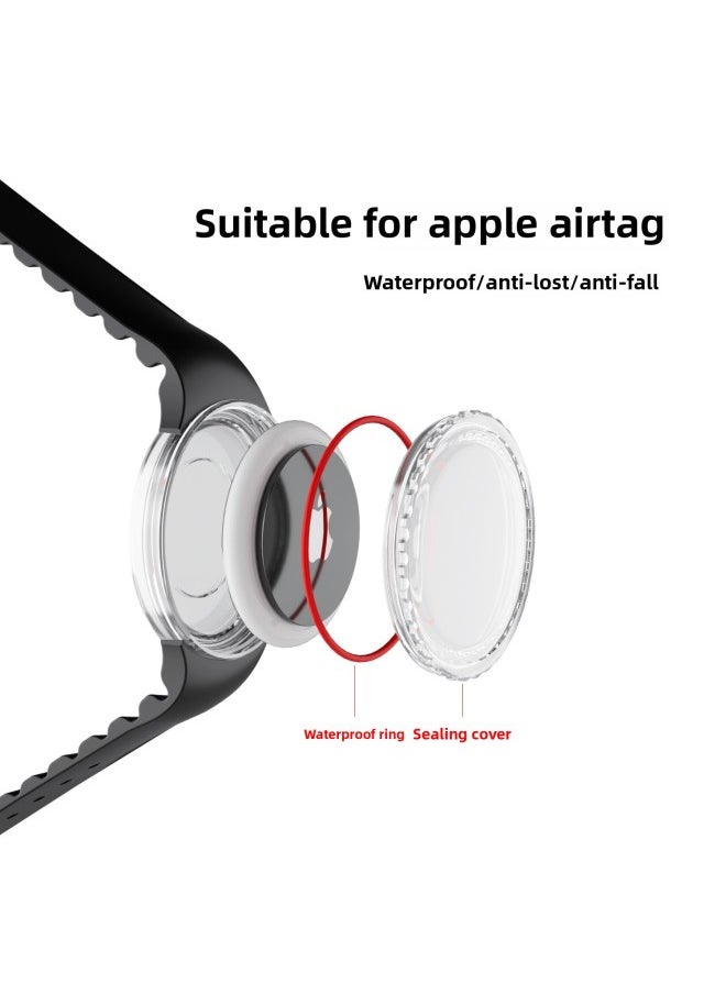 Generic - Applicable Children's Strap Airtag Protective Case Waterproof Adjustable Silicone For Apple Tracker Storage Box Case-Color:Navy Blue-Applicable Models:AirTag - Image 1