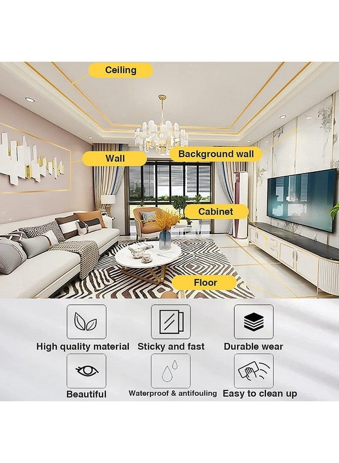 Jb Export 2 Pc 50 Meters Golden Tape, Home Floor Wallpaper Waterproof Tiles, Tile gap Tiles Stickers for Floor - (0.5 CM Wide, Gold) - Image 5