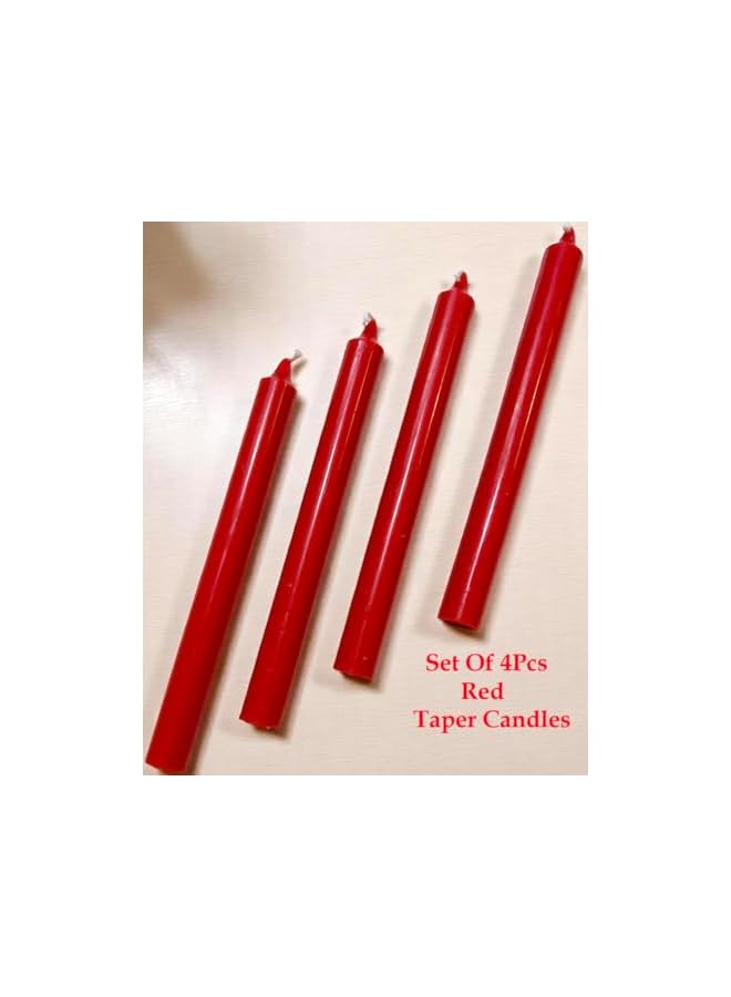 Green Tiger Taper Candles Red Color 4Pcs Candles 2.2cm Round x 24cm Long Candles (24cm Red Candles 4Pcs) - Image 3