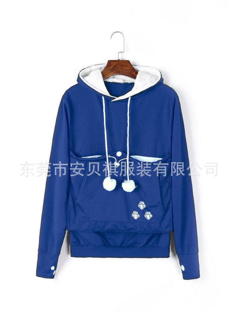 Oversized Pocket Hoodie Autumn Winter Loose Fit Light blue  - Image 1