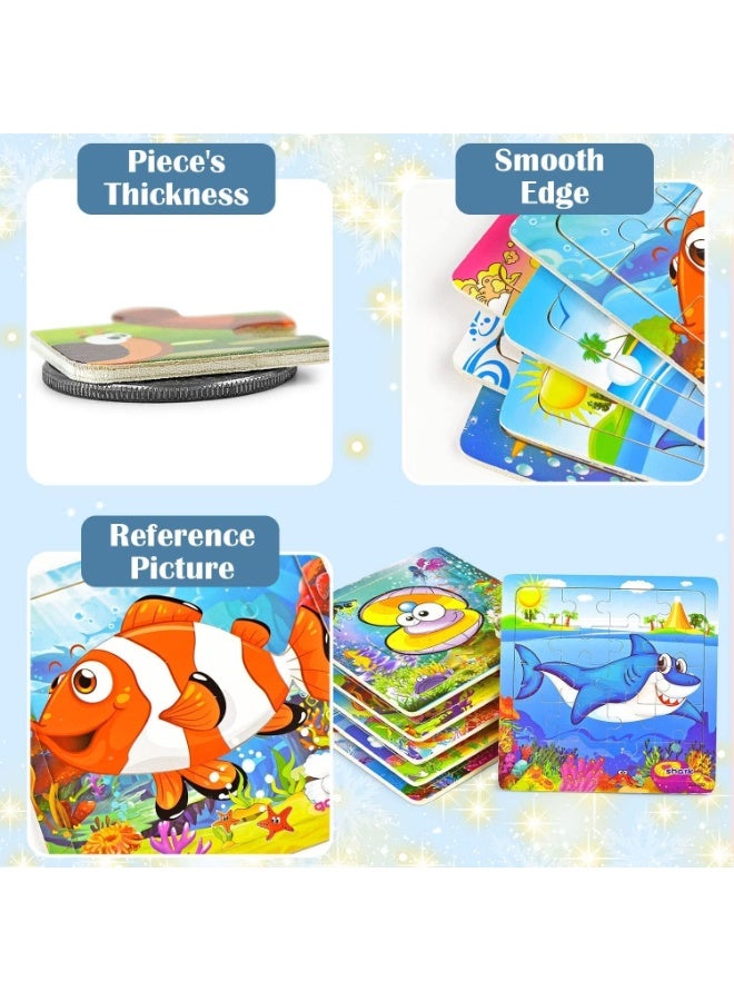 12 عبوة من ألغاز الحيوانات البحرية لرياض الأطفال، ألعاب للأطفال من 1-3 سنوات، ألعاب تعليمية للأطفال، ألغاز خشبية هدايا لرياض الأطفال، فصول دراسية، هدايا حفلات - Image 2