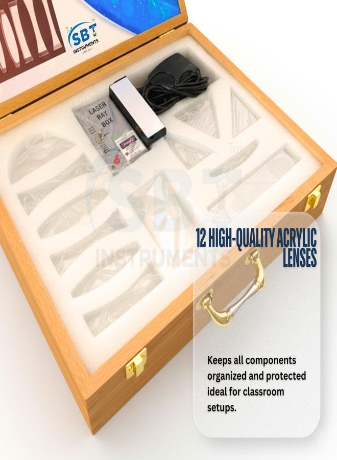 SBT Instruments Light and Optics Class Demo Kit | 12 Acrylic Lenses, Ray Box with 5, 3 & 1 Light Beam Configuration in Red Colour, Practice | for Class 9-12 Physics Experiments, Learning Set - Image 3