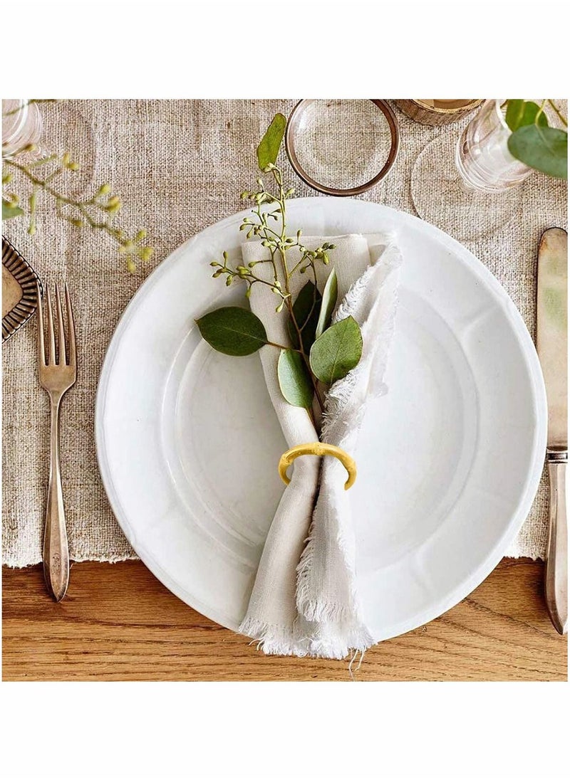 Wood Bamboo Napkin Rings Set of 4, Handmade Rattan Napkin Holder Rings Table Decorations for Wedding, Valentine's, Banquet, Birthday, Thanksgiving