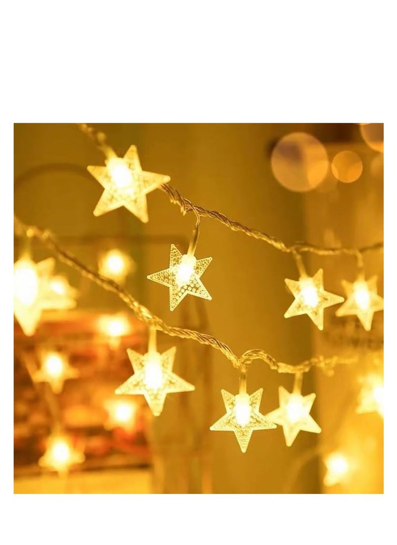 Generic - 20 LED Star String Lights 3 Meters Fairy Christmas Lights Battery Operated for Indoor & Outdoor, Party, Wedding and Holiday Decorations Warm White (C-3M-20LEDs) - Image 1