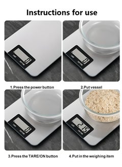 Reko Digital Kitchen Scale with LCD Display, Multifunction Food Scale, Touch Button, Ultra Slim with Large LCD Display Kitchen Scale  - Image 3