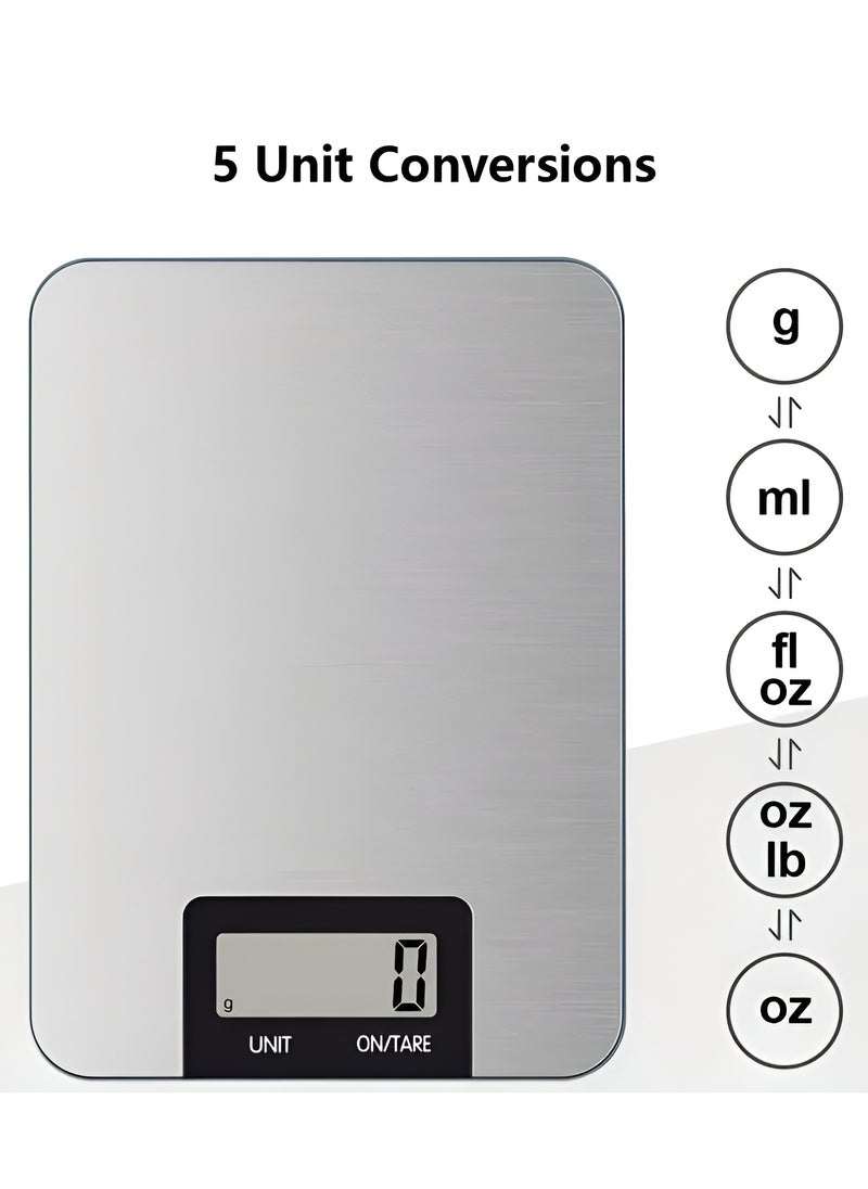 Digital Kitchen Scale with LCD Display, Multifunction Food Scale, Touch Button, Ultra Slim with Large LCD Display Kitchen Scale