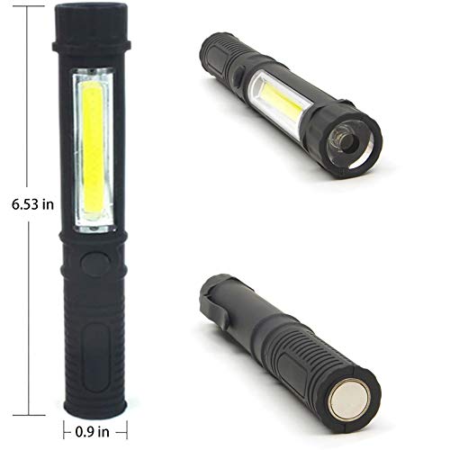 WUTL COB LED Work Flashlight with Magnetic Base and Clip Multi-Function Pocket Pen Light Inspection Work Light, 4 PCS - Image 3