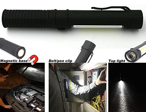 WUTL COB LED Work Flashlight with Magnetic Base and Clip Multi-Function Pocket Pen Light Inspection Work Light, 4 PCS - Image 5